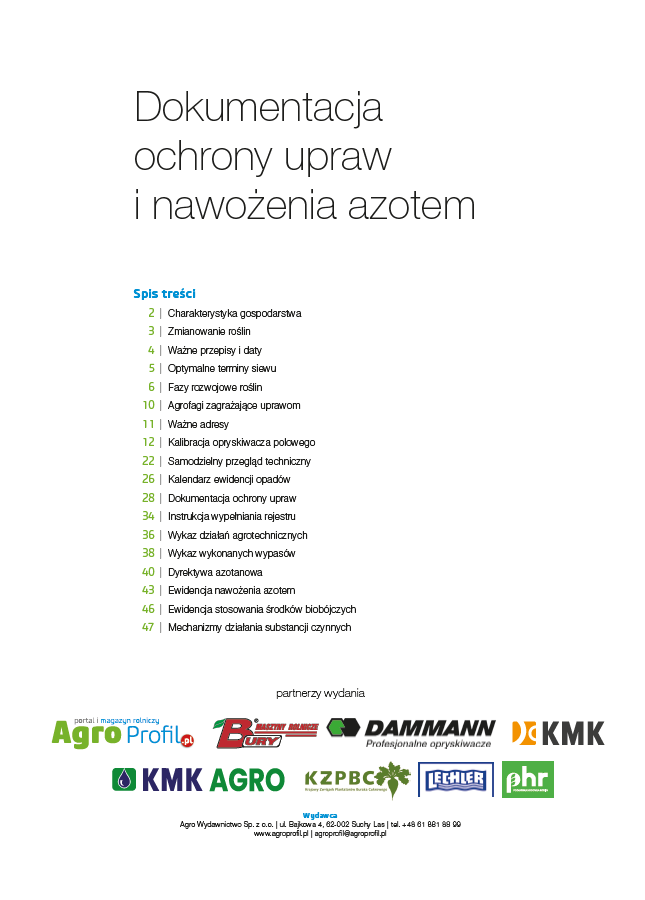 Dokumentacja Ochrony Upraw i Nawożenia Azotem (zeszyt ewidencji) - obrazek 2