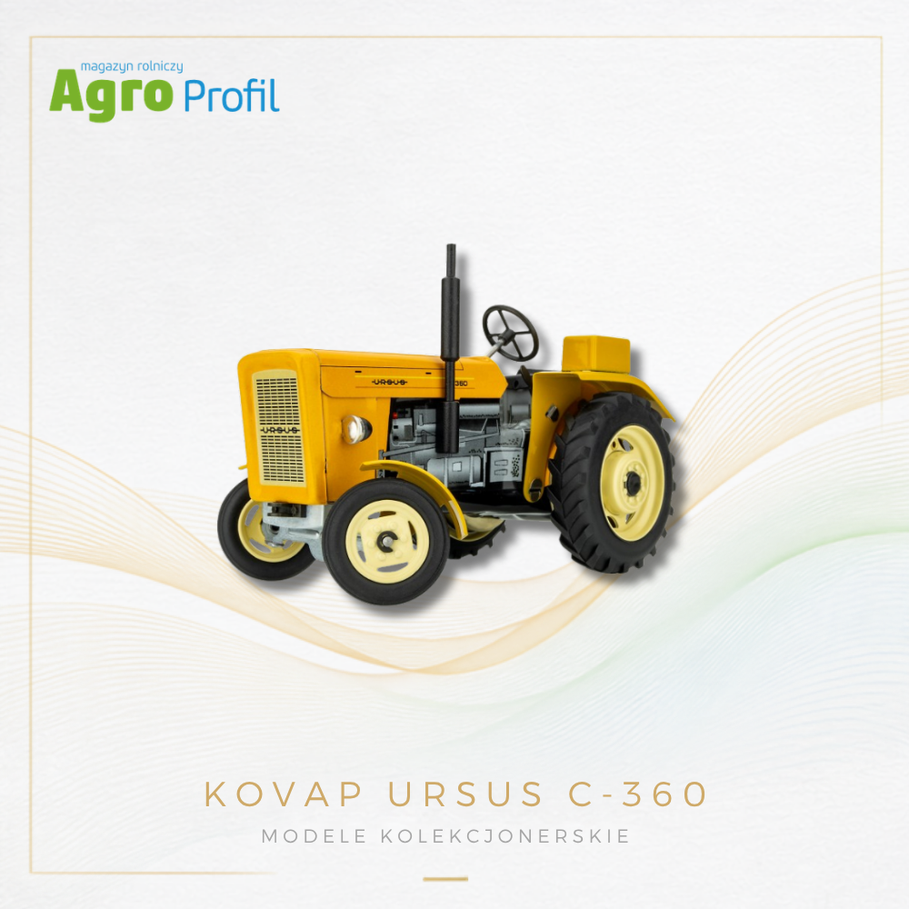 Ursus C-360 Żółty – metalowy model kolekcjonerski z napędem sprężynowym | KOVAP
