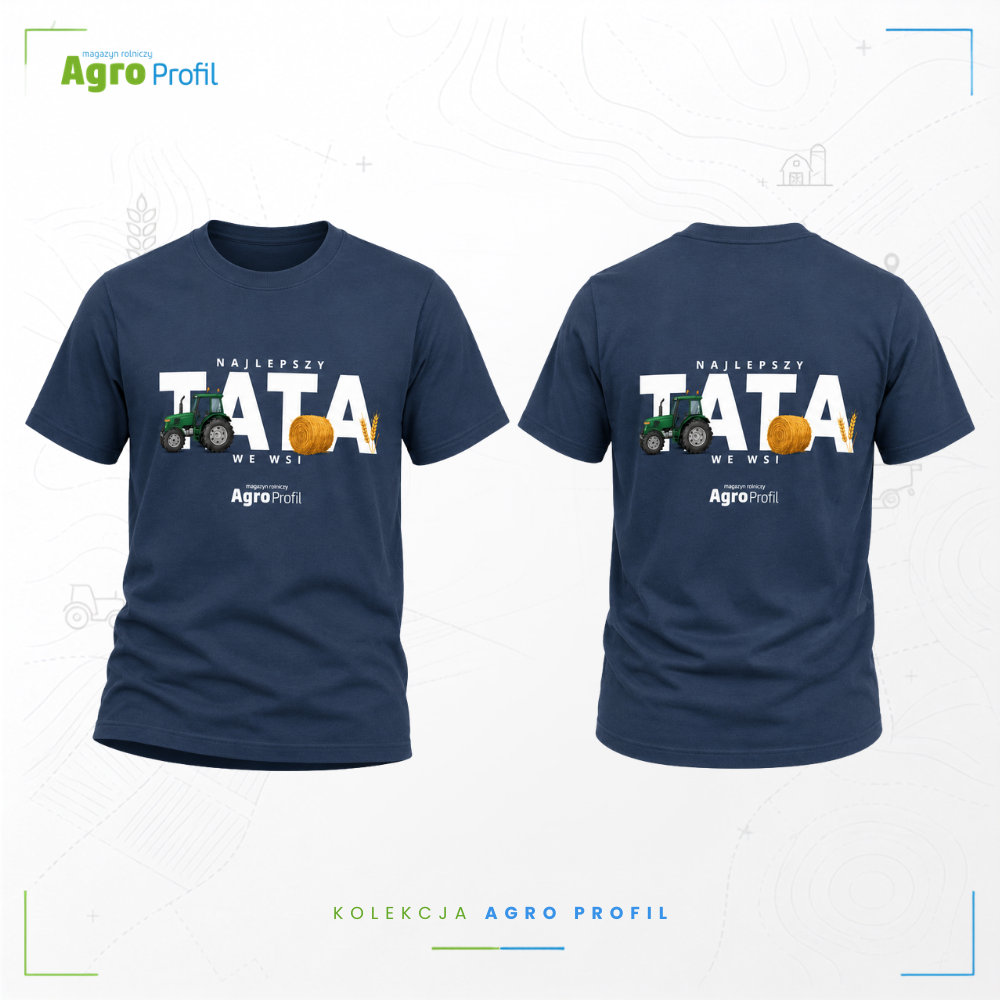 Koszulka rolnicza „Najlepszy TATA we wsi” | Traktor i snopek | Agro Profil - obrazek 2