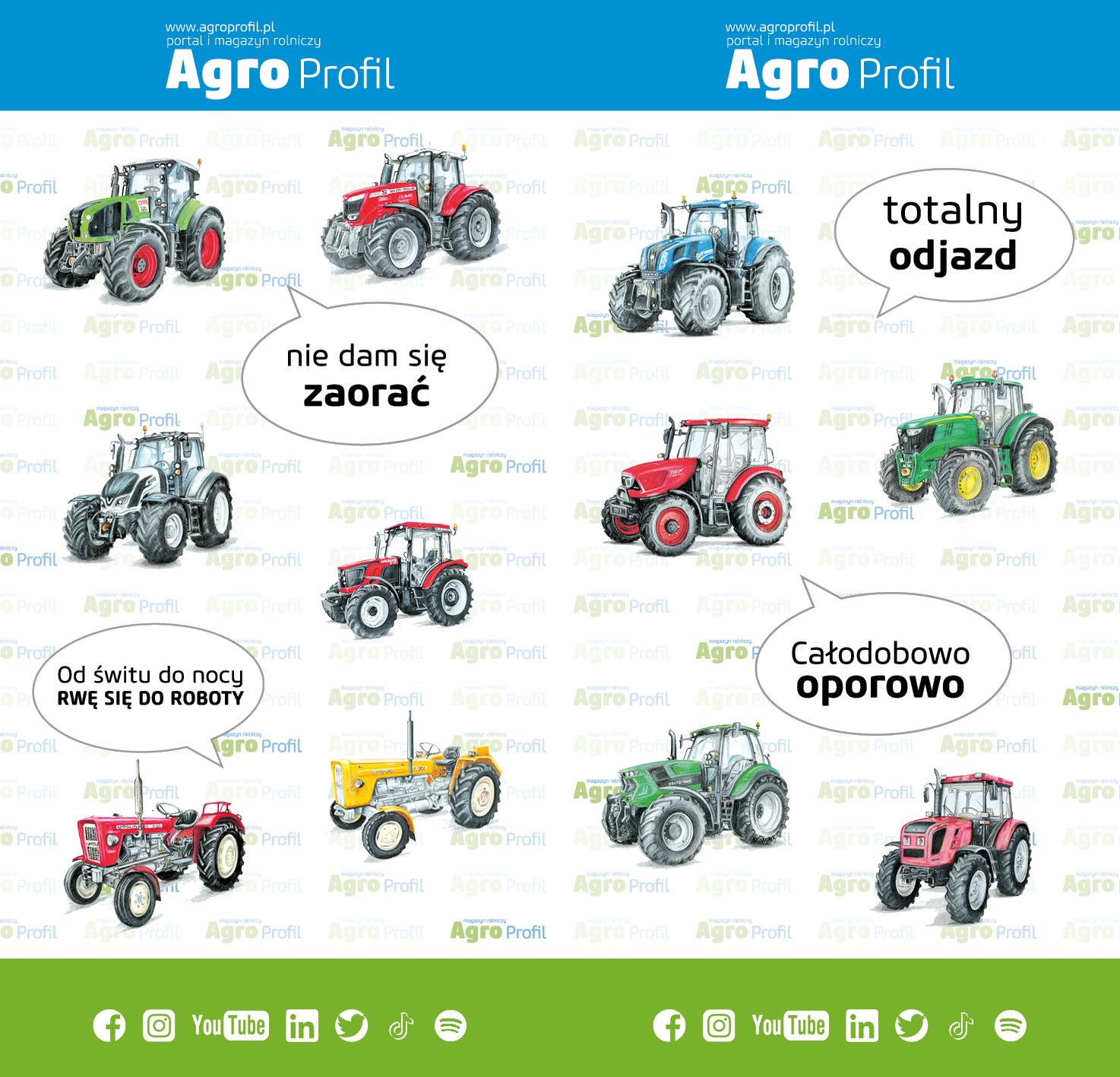 Komin wielofunkcyjny kolorowy, z traktorami „Totalny odjazd” | Agro Profil - obrazek 2